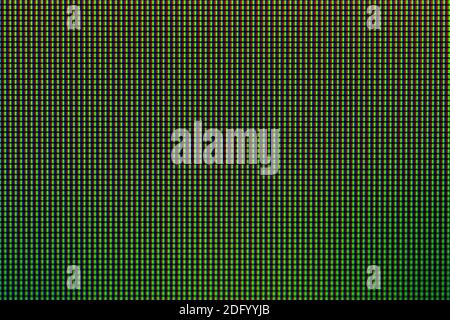 Gros plan diode LED RVB du téléviseur LED et panneau d'affichage de l'écran du moniteur LED. Banque D'Images