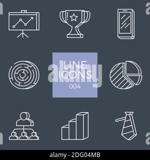 Relié aux affaires ligne vectorielle Icons Set Illustration de Vecteur