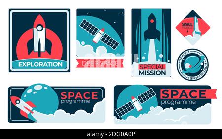 Lancement de la fusée dans l'espace, vecteur satellite Illustration de Vecteur