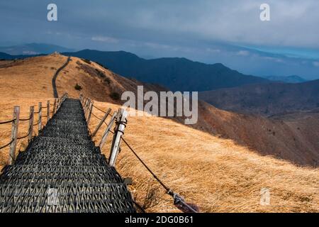 La crête de montagne au parc national de Sobaeksan à Danyang, en Corée du Sud. Banque D'Images