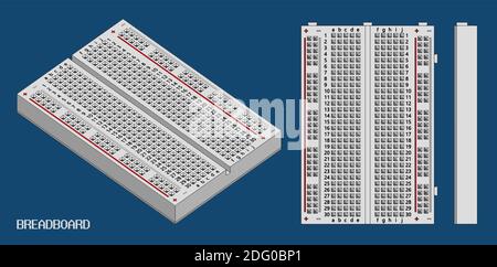 Illustration vectorielle stylisée d'une carte d'expérimentation pour les ingénieurs en électronique et passionnés Illustration de Vecteur