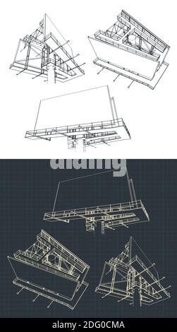 Illustration vectorielle stylisée des dessins d'un grand panneau d'affichage Illustration de Vecteur