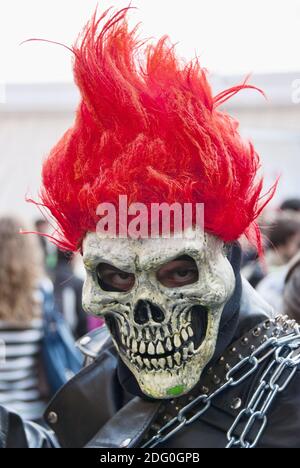 Le camouflage, Festival du masque de Lucques, Italie, octobre 2009 Banque D'Images