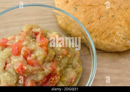 Auberginennreme mit Tomaten - crème aubergine aux tomates Banque D'Images