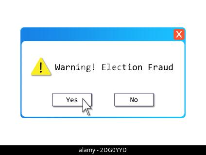 Illustration textuelle DE FRAUDE ÉLECTORALE à propos de ceux qui croient la controverse électorale présumée concernant les systèmes informatiques et d'autres possibilités formes o Banque D'Images