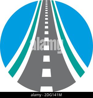 Combinaison de logo Vector Roadway. Symbole autoroute et route incurvée. Illustration de Vecteur