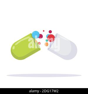 Pilule de médicaments avec vitamines Illustration de Vecteur