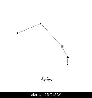 Panneau Aries. Carte des étoiles de la constellation du zodiaque. Vecteur Illustration de Vecteur