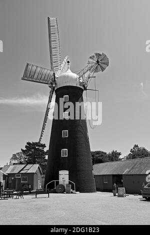 Burgh-le-Marsh navigué cinq moulin, Lincolnshire, Royaume-Uni Banque D'Images