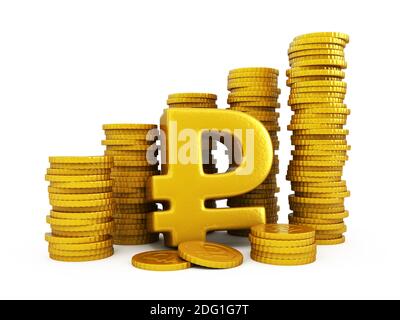 Pièces d'or roubles Banque D'Images