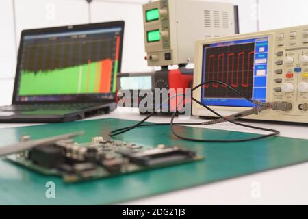 Instruments de mesure dans le laboratoire de physique du développement de la nanotechnologie Banque D'Images