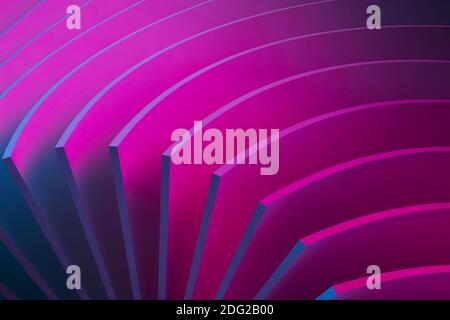 Motif graphique numérique abstrait, structure en feuilles pliées rose fluo, illustration de rendu 3d Banque D'Images