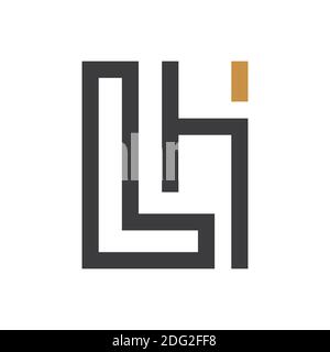 Lettre initiale logo LH ou logo HL modèle de conception vectoriel Illustration de Vecteur
