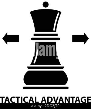 icône avantage tactique, signe vecteur noir avec traits modifiables, illustration de concept Illustration de Vecteur