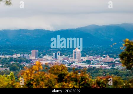 Vue sur la ville de roanoke depuis Blue Ridge parkway Banque D'Images