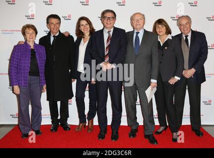 Ex Ministre de la Culture Catherine Tasca, Jack Lang, Aurelie Filippetti, Serge Lasvignes, Jacques Toubon, Christine Albanel et Frederic Mitterrand lors de la soirée des 40 ans du Centre Pompidou, Paris, France le 10 janvier 2017. Photo de Jerome Domine/ABACAPRESS.COM Banque D'Images