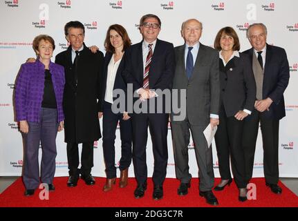 Ex Ministre de la Culture Catherine Tasca, Jack Lang, Aurelie Filippetti, Serge Lasvignes, Jacques Toubon, Christine Albanel et Frederic Mitterrand lors de la soirée des 40 ans du Centre Pompidou, Paris, France le 10 janvier 2017. Photo de Jerome Domine/ABACAPRESS.COM Banque D'Images