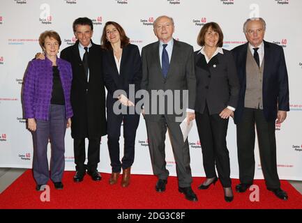 Ex Ministre de la Culture Catherine Tasca, Jack Lang, Aurelie Filippetti, Jacques Toubon, Christine Albanel et Frédéric Mitterrand lors de la soirée des 40 ans du Centre Pompidou, Paris, France le 10 janvier 2017. Photo de Jerome Domine/ABACAPRESS.COM Banque D'Images