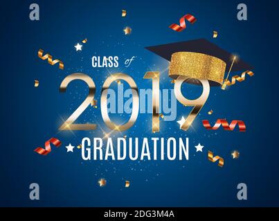 Félicitations pour l'illustration du cours de remise des diplômes 2019 Banque D'Images