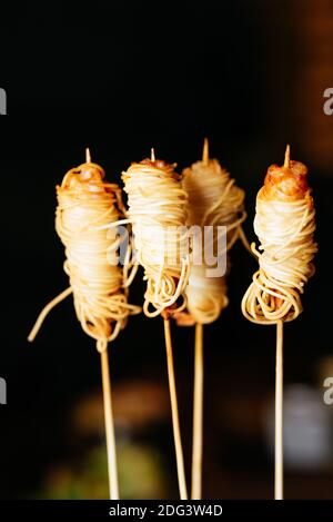 crevettes géantes frites dans de la pâte Banque D'Images