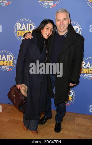 Atmen Kelif et sa femme Cindy Geney lors de la première de RAID Dingue au Pathe Beaugrenelle a Paris, France, le 24 janvier 2017. Photo de Jerome Domine/ABACAPRESS.COM Banque D'Images