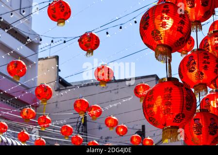 Lanternes chinoises, Chinatown, Chiang Mai , Thaïlande Banque D'Images