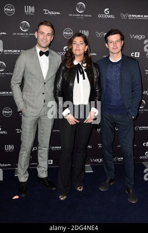 Charles Templeau, Robin Causse, Cristiana Reali lors de la soirée des globales de Cristal au Lido a Paris, France, le 30 janvier 2017. Photo d'Alban Wyters/ABACAPRESS.COM Banque D'Images