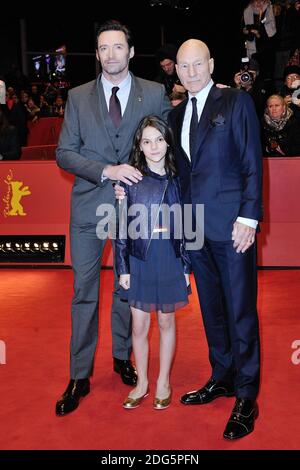 Patrick Stewart, Dafne Keen et Hugh Jackman assistent à la première de Logan lors du 67ème Festival International du film de Berlin (Berlinale) à Berlin, Allemagne, le 17 février 2017. Photo d'Aurore Marechal/ABACAPRESS.COM Banque D'Images