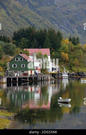 Sur Auttum Îles Lofot Banque D'Images