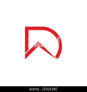 lettre abstraite d flèche simple symbole géométrie logo vecteur Illustration de Vecteur