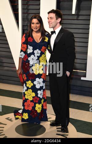 Mindy Kaling et B.J. Novak participant au Vanity Fair Oscar Party 2017 célébrant le 89e prix annuel de l'Académie au Wallis Annenberg Center for the Performing Arts à Los Angeles, CA, USA, le 26 février 2017. Photo de David Niviere/ABACAPRESS.COM Banque D'Images