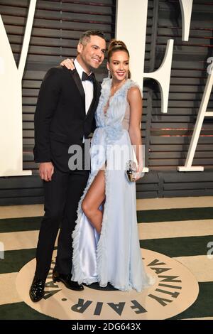 Jessica Alba et Cash Warren assister à la Vanity Fair Oscar Party 2017 célébrer le 89e prix annuel de l'Académie au Wallis Annenberg Center for the Performing Arts à Los Angeles, CA, USA, le 26 février 2017. Photo de David Niviere/ABACAPRESS.COM Banque D'Images