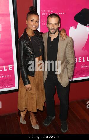 Mathieu Kassovitz et sa femme Aude Legastelois-Bide lors de la première de 'de Belle' au Publicis Cinema, a Paris, France, le 06 mars 2017. Photo de Jerome Domine/ABACAPRESS.COM Banque D'Images