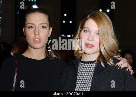 Adele Exarchopoulos (enceinte) et Lea Seydoux assistant au spectacle Louis Vuitton lors de la semaine de la mode de Paris prêt à porter FallWinter 2017-18 le 07 mars 2017 au musée du Louvre à Paris, France. Photo d'Aurore Marechal/ABACAPRESS.COM Banque D'Images