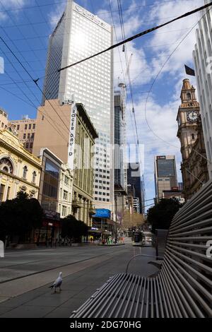 Melbourne, Australie, 9 septembre 2020. Vue sur un centre commercial vide de Bourke Street pendant la COVID-19 à Melbourne, en Australie. Victoria enregistre 76 autres cas de coronavirus au cours des 24 dernières heures, soit une augmentation par rapport à hier, avec 11 décès. C'est là que vient la nouvelle qu'AstraZeneca interrompt l'étude sur le vaccin.Credit: Dave Hewison/Alamy Live News Banque D'Images