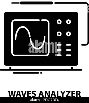 icône de l'analyseur de courbes, signe vectoriel noir avec traits modifiables, illustration du concept Illustration de Vecteur