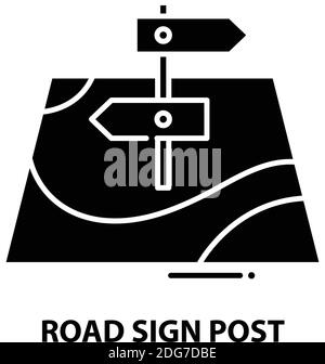 icône du panneau de signalisation routière, panneau vectoriel noir avec traits modifiables, illustration du concept Illustration de Vecteur