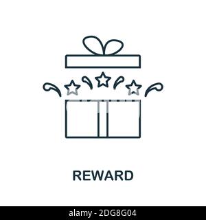 Icône récompense. Élément de style de ligne de la collection du programme de fidélité. Icône Thin Reward pour modèles, infographies et bien plus encore Illustration de Vecteur