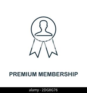 Icône d'adhésion Premium. Élément de style de ligne de la collection du programme de fidélité. Icône d'adhésion Premium légère pour modèles, infographies et bien plus encore Illustration de Vecteur