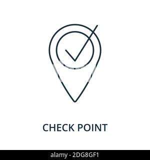 Icône point de contrôle. Elément de style de ligne de la collection de navigation. Icône de point de contrôle mince pour les modèles, les infographies et bien plus encore Illustration de Vecteur