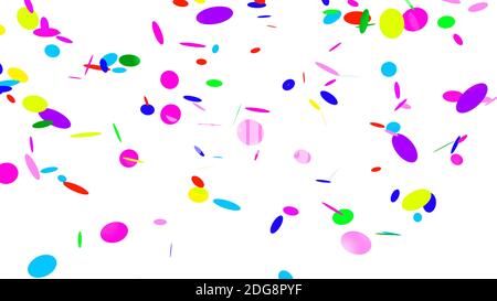 Confettis colorés sur fond blanc Banque D'Images