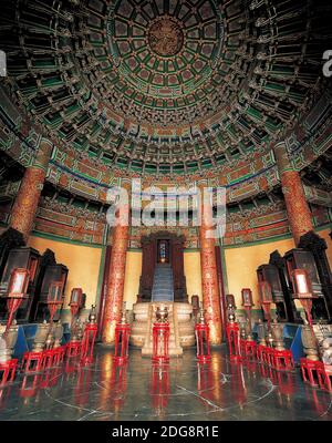 Le temple du ciel QiNianDian intérieur Banque D'Images