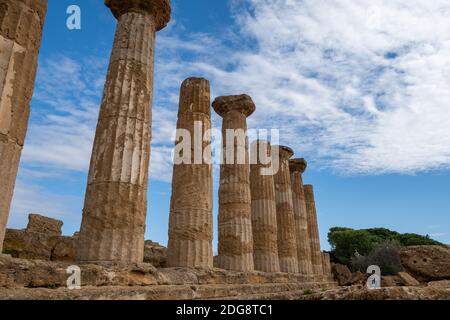 Vallée des temples, Agrigente, Sicile, Italie anciens temples grecs célèbres en Sicile Banque D'Images