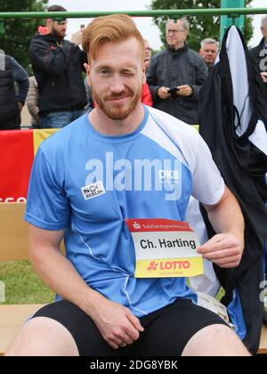 Discus champion olympique 2016 Christoph Harting SCC Berlin Schönebecker SoleCup 2018 Schönebeck /Elbe Banque D'Images