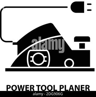 icône power tool planer, signe vectoriel noir avec traits modifiables, illustration de concept Illustration de Vecteur