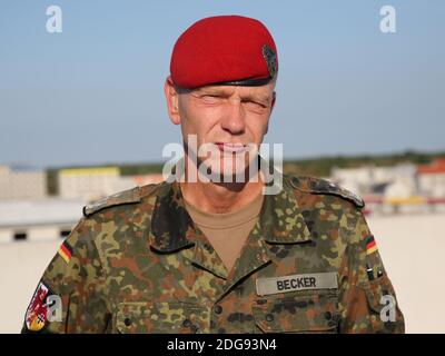 Colonel Uwe Alexander Becker Chef de l'instruction de combat de l'Armée Centre de formation ville de Schnöggersburg Banque D'Images