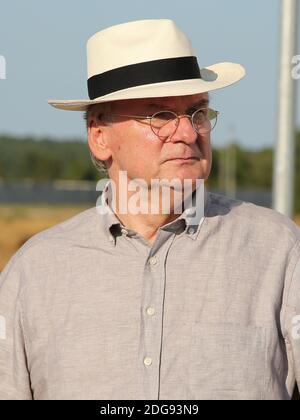 Le premier ministre de Saxe-Anhalt, le Dr Reiner Haseloff, visite de la ville d'exercice Schnöggersburg Banque D'Images