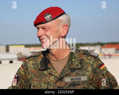 Colonel Uwe Alexander Becker Chef de l'instruction de combat de l'Armée Centre de formation ville de Schnöggersburg Banque D'Images