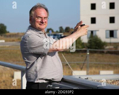 Le premier ministre de Saxe-Anhalt, le Dr Reiner Haseloff, visite de la ville d'exercice Schnöggersburg Banque D'Images