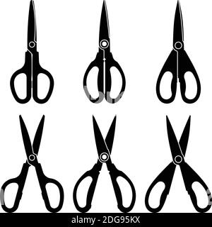 Outil de coupe. Ciseaux.ciseaux. Cisailles. Icônes de silhouette Illustration de Vecteur